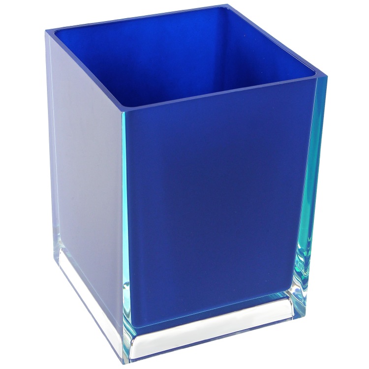 Waste Basket, Gedy RA09-05, Free Standing Waste Basket With No Cover in Blue Finish